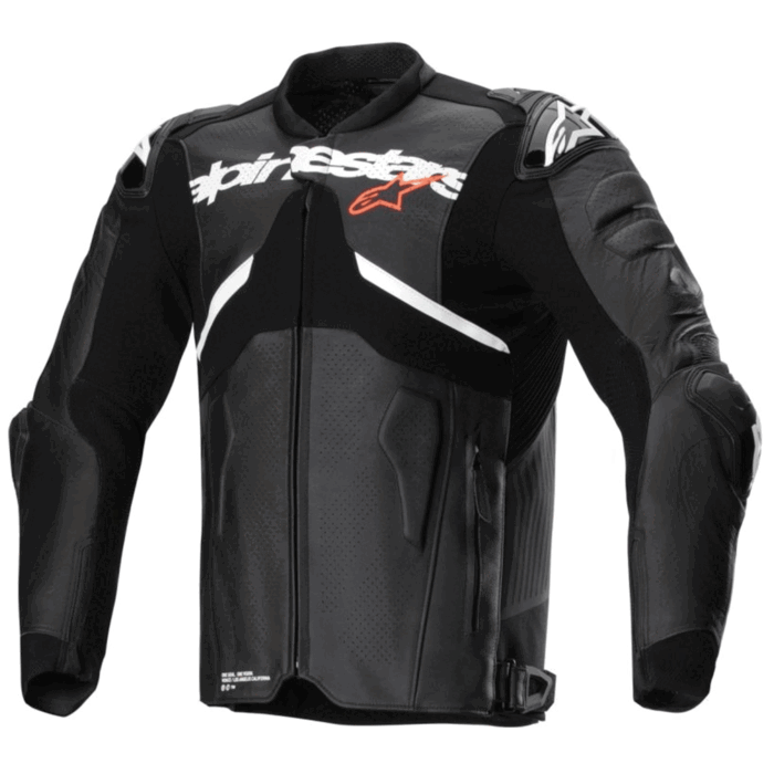 Alpinestars Atem V4 Leather Motorcycle Jacket Black & White Edition