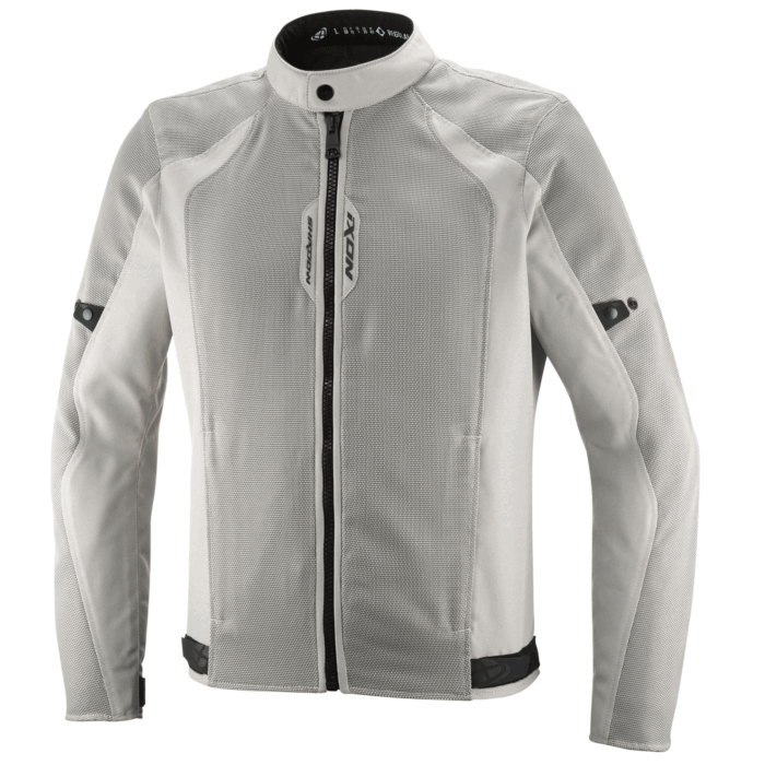 Ixon Shadow Lightweight Fabric Motorcycle Mesh Jacket Light Gray & Black Edition
