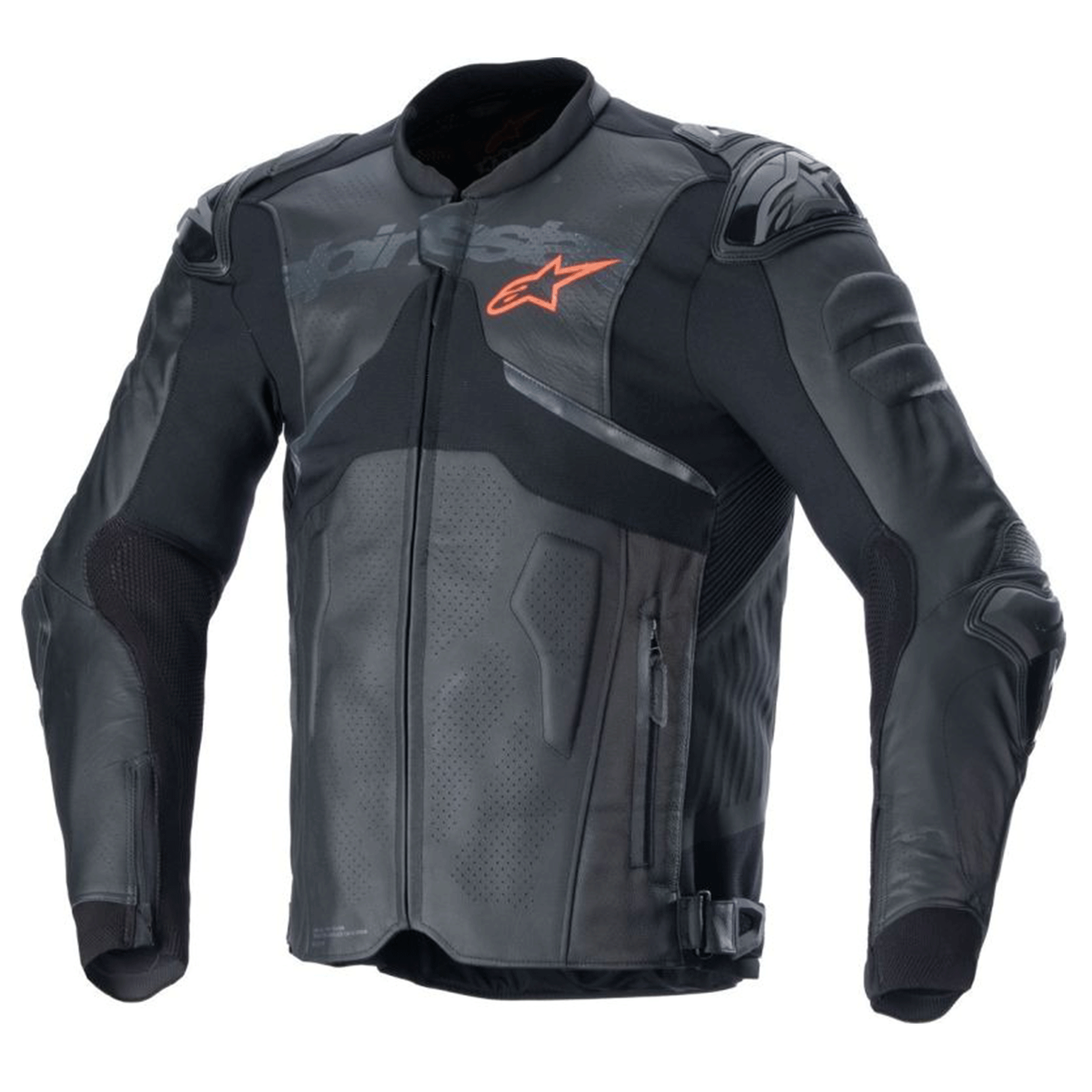 Alpinestars Atem V4 Leather Motorcycle Jacket Black Phantom Stealth Edition