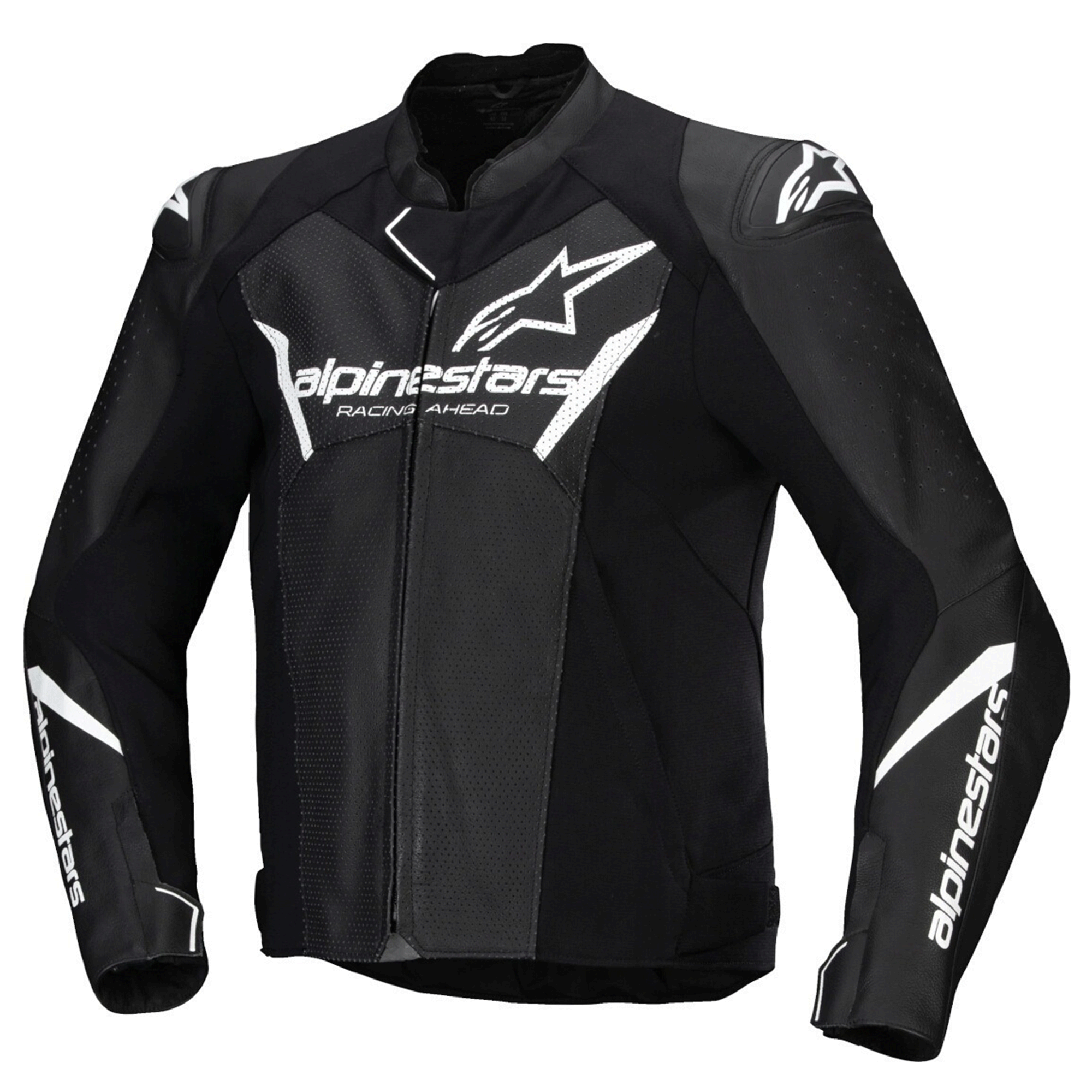 Alpinestars GP Force Racing Ahead Edition Black & White Leather Motorcycle Jacket