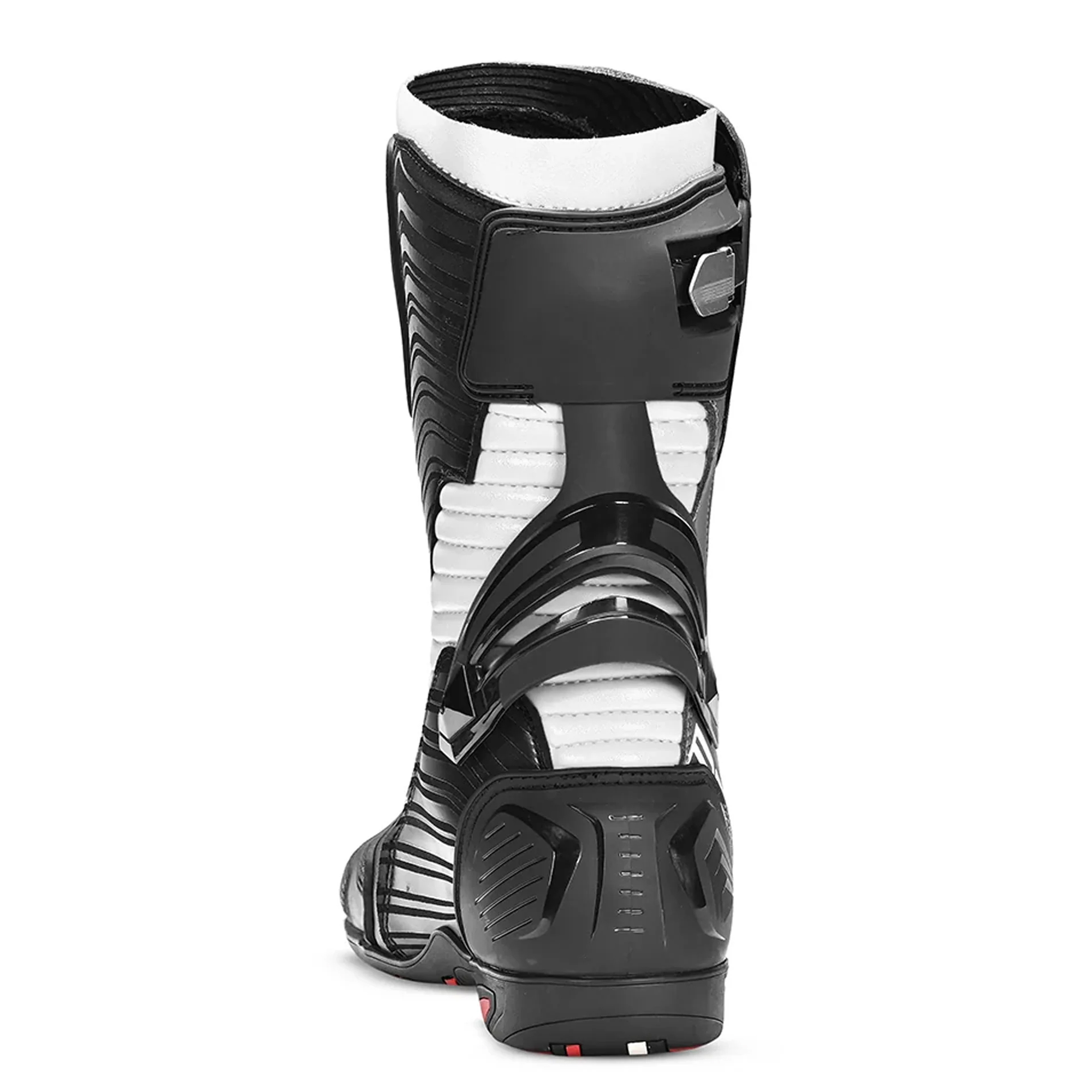Men's Leather Motorcycle Racing Boots - Black, Grey & White Protective Sport Bike Riding Shoes - Image 5