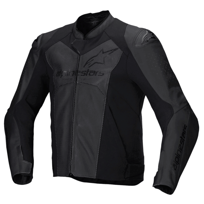 Alpinestars GP Force Racing Ahead Edition Blackout Stealth Leather Motorcycle Jacket