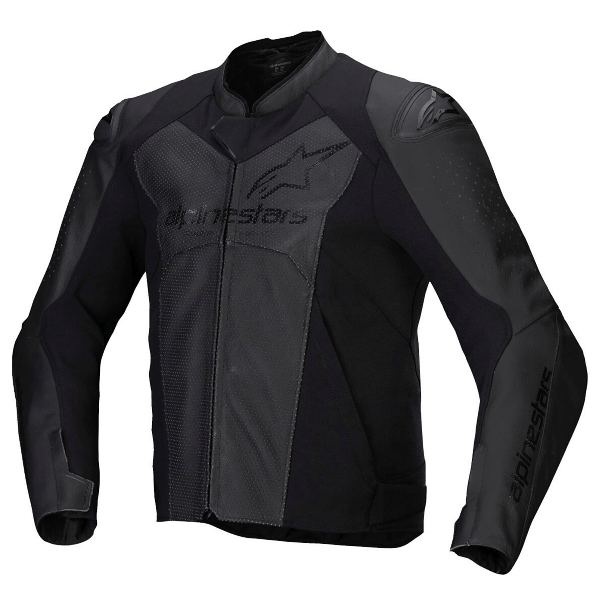 Alpinestars GP Force Racing Ahead Edition Blackout Stealth Leather Motorcycle Jacket