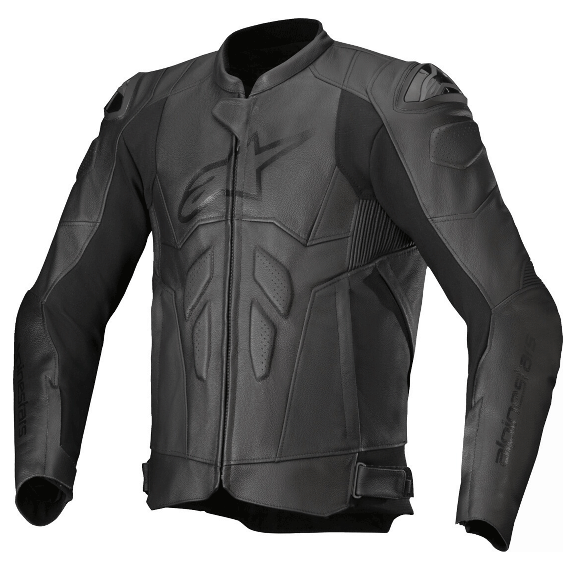 Alpinestars Jaws v3 Leather Motorcycle Jacket Blackout Stealth Edition