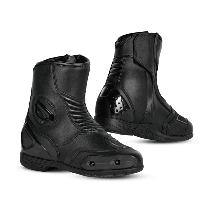Profirst Speed Shorty Leather Motorcycle Racing Boots – Stealth Black Edition