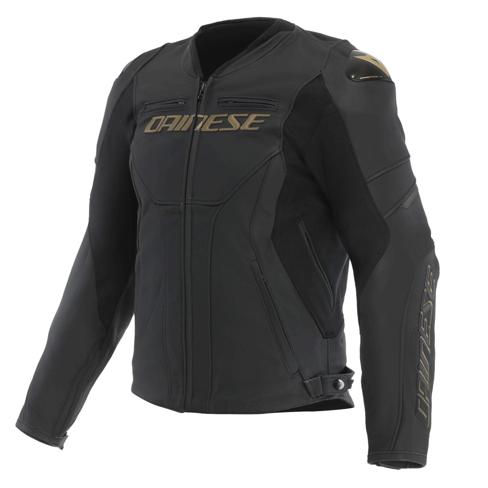 Dainese Racing 4 Leather Motorcycle Jacket Black & Matt Gold Edition