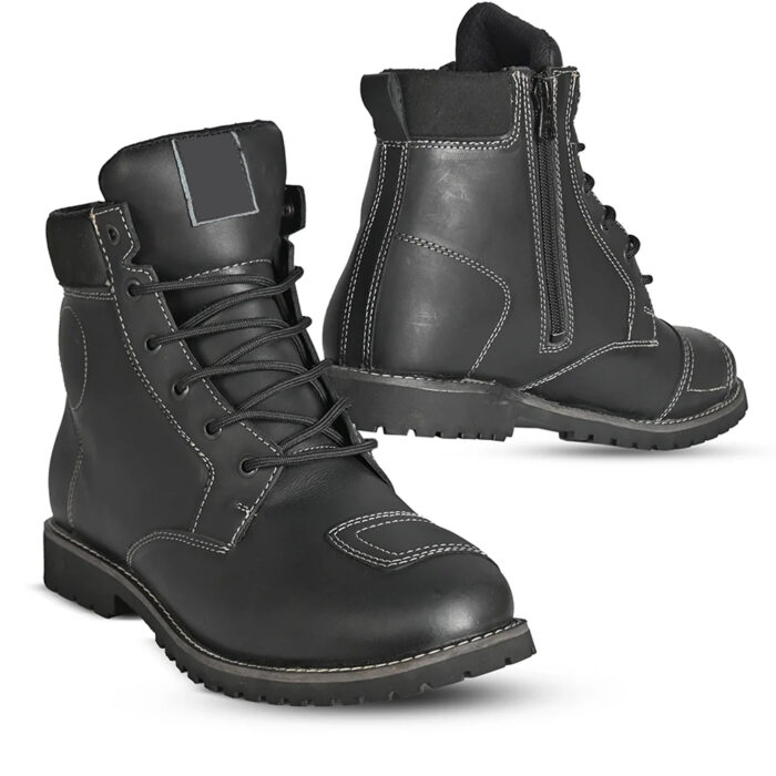 Leather Urban Motorcycle Boots – Stealth Black Edition