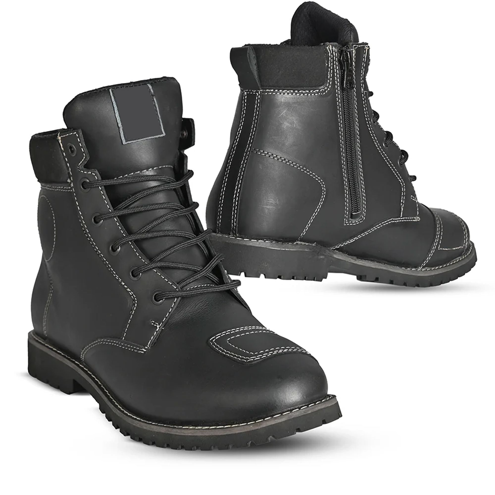 Leather Urban Motorcycle Boots – Stealth Black Edition
