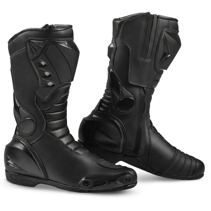 Leather Motorbike Protective Racing Boots - Black Sport Riding Gear