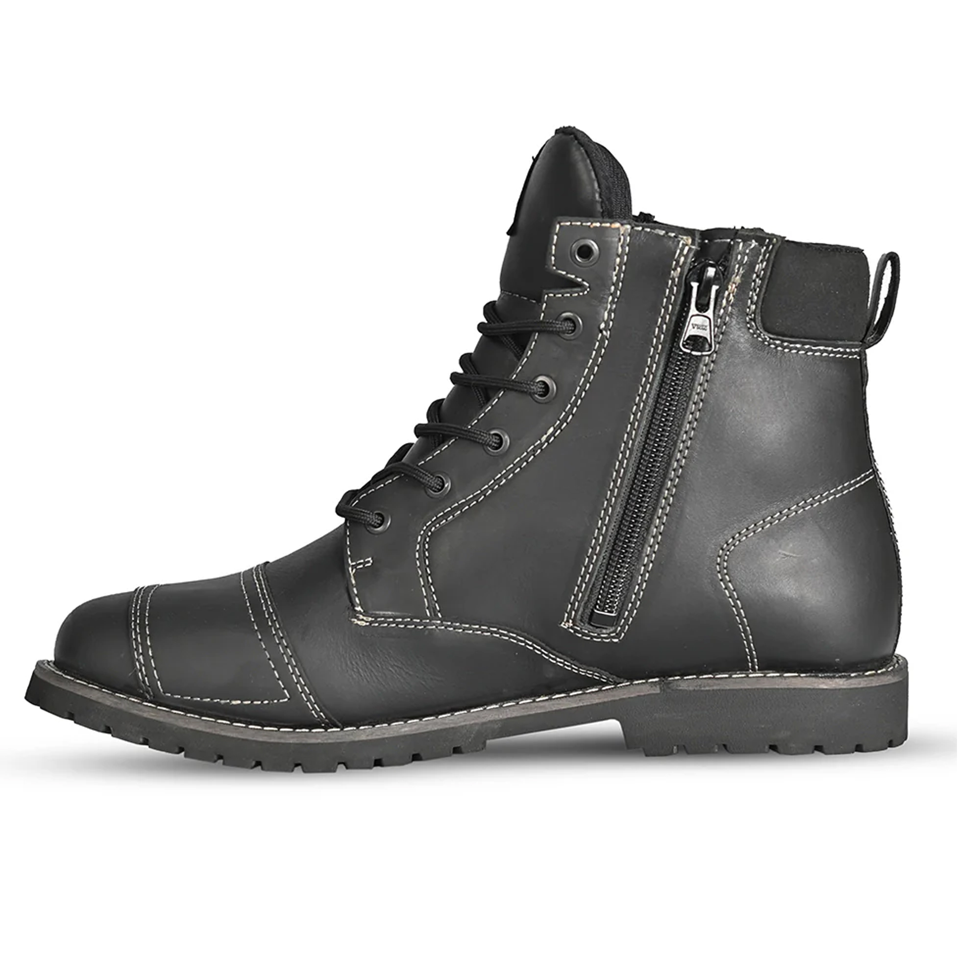 Leather Urban Motorcycle Boots – Stealth Black Edition - Image 3