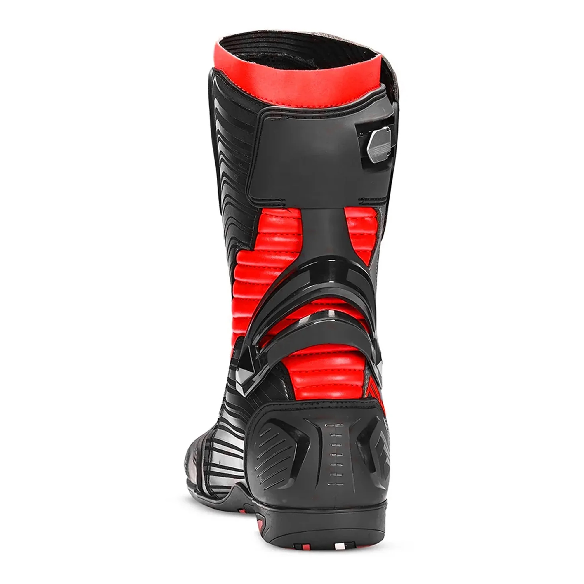 Men's Leather Motorcycle Racing Boots - Black, Grey & Red Protective Sport Bike Riding Shoes - Image 3