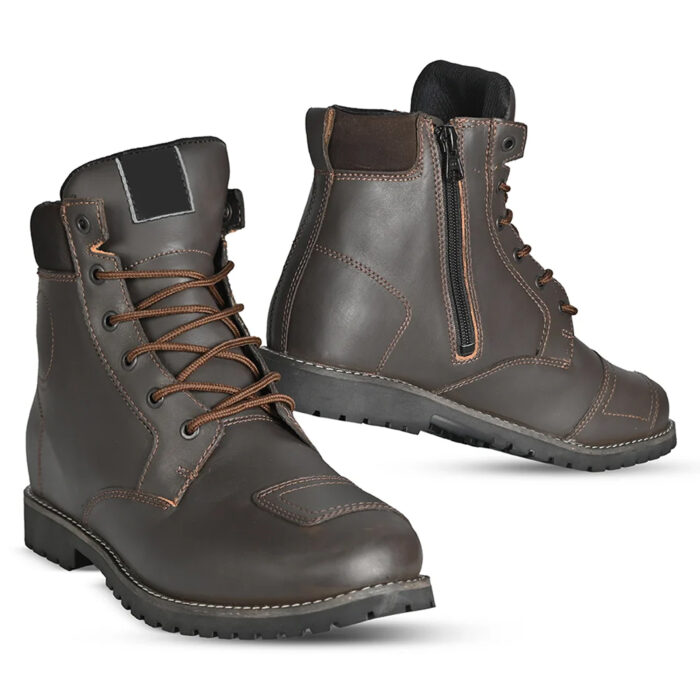 Leather Urban Motorcycle Boots – Dark Brown Edition