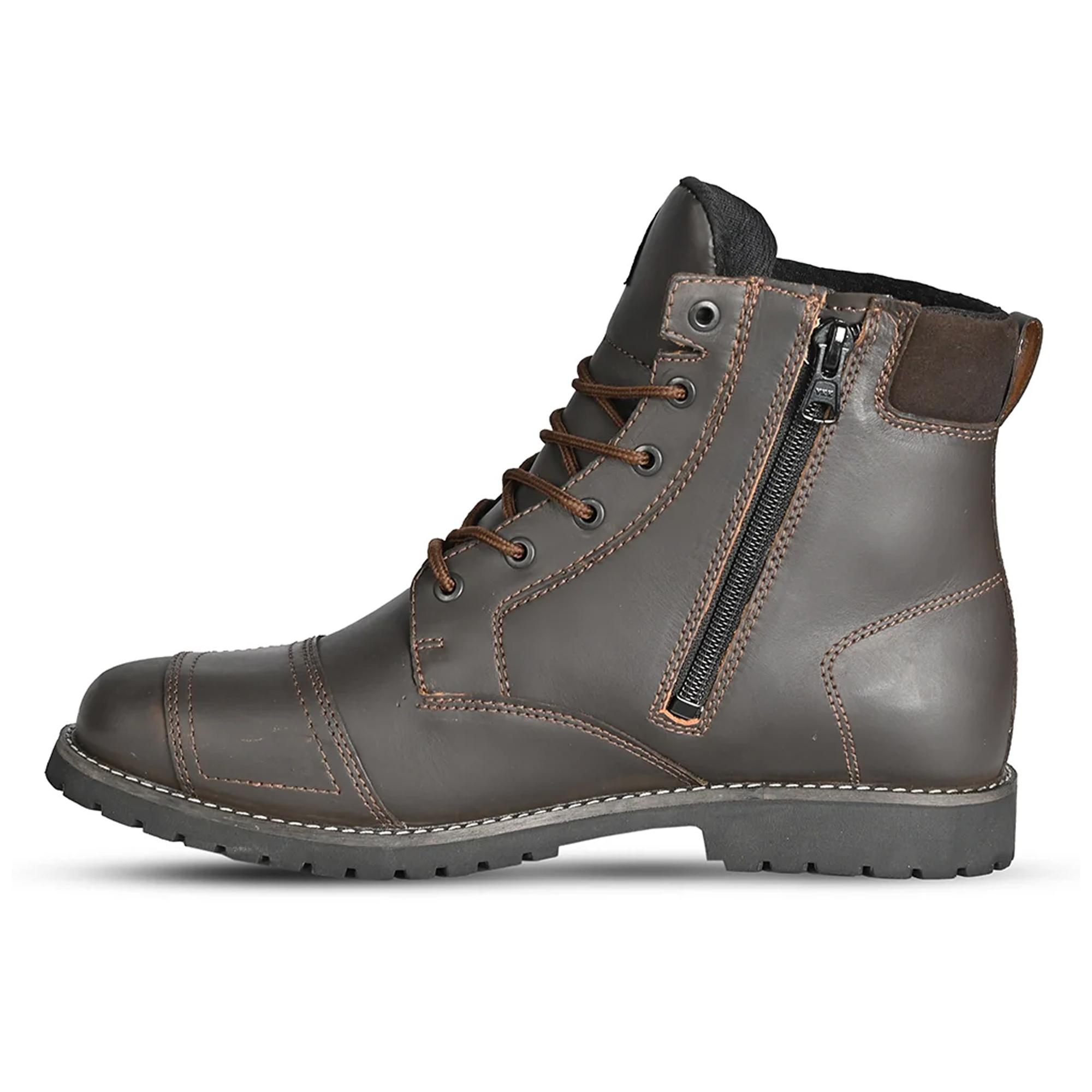 Leather Urban Motorcycle Boots – Dark Brown Edition - Image 3