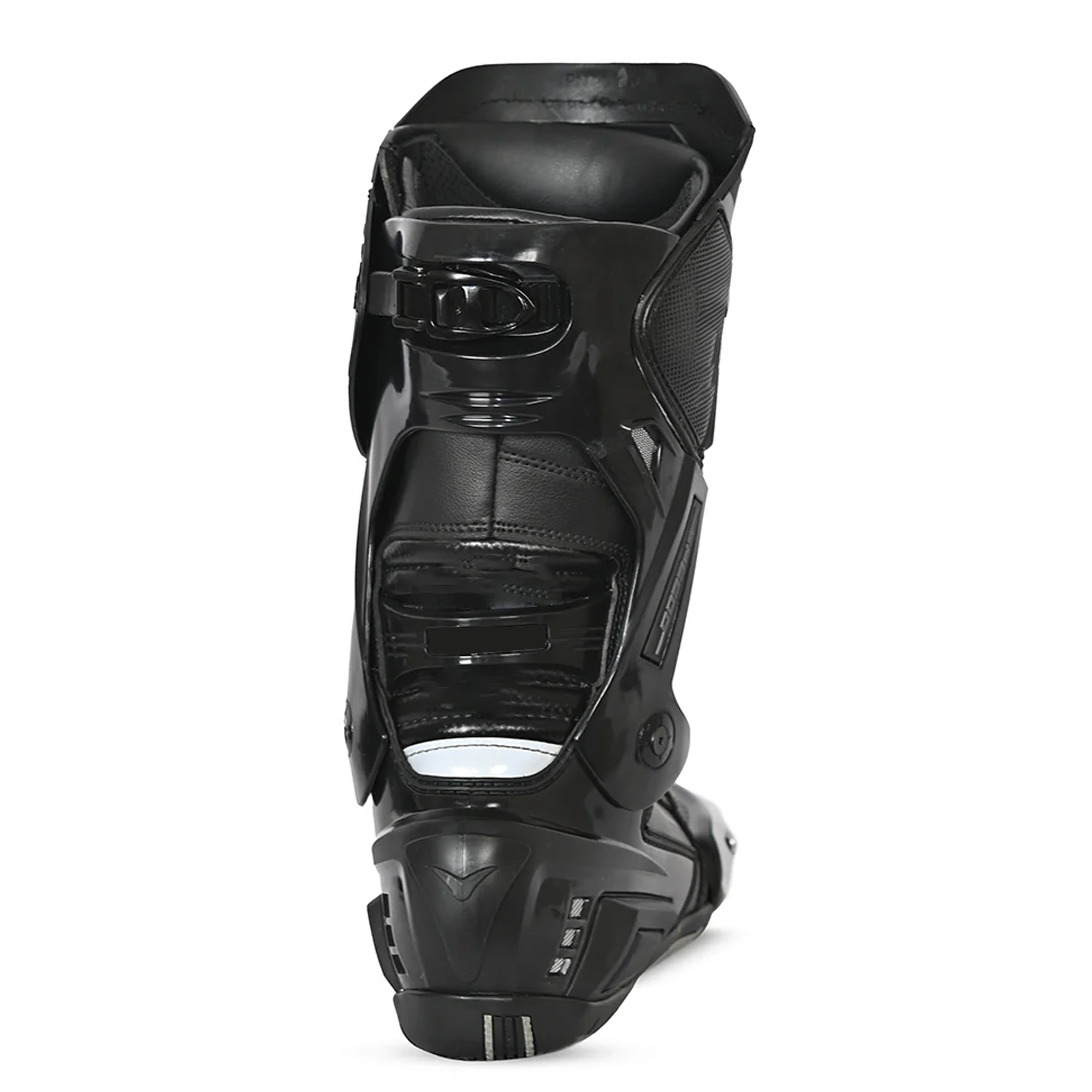 Men's Leather Motorcycle Racing Boots - Stealth Black Protective Sport Bike Riding Shoes - Image 3