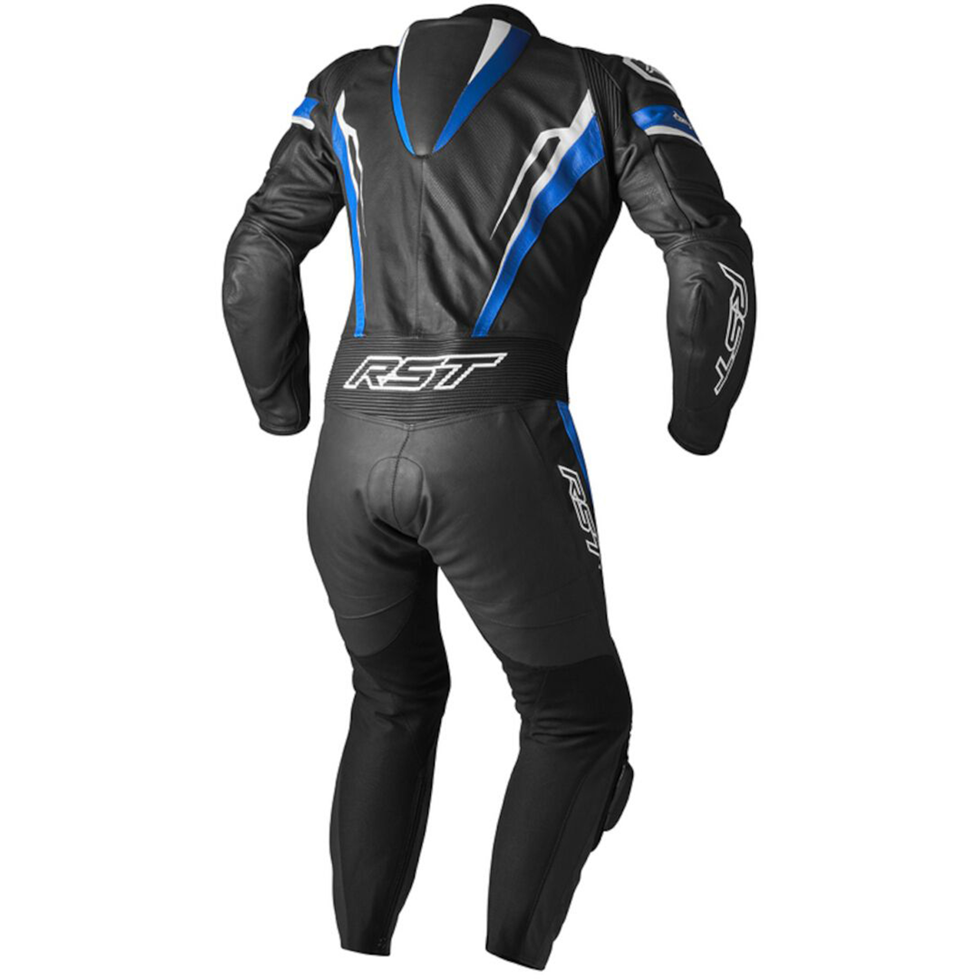 RST Tractech EVO 5 Perforated One-Piece Motorcycle Leather Suit - Black & Blue Edition - Image 2