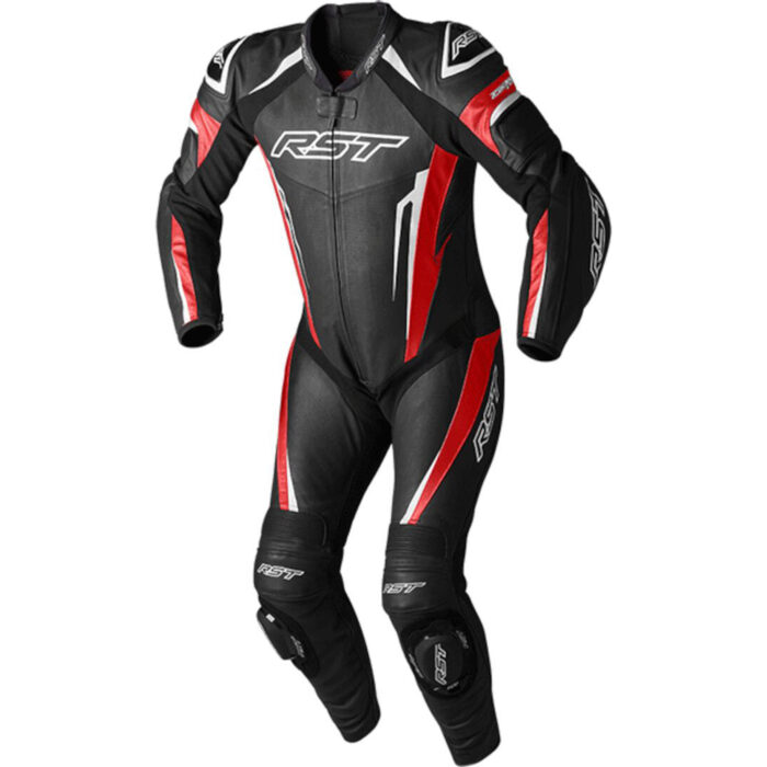 RST Tractech EVO 5 Perforated One-Piece Motorcycle Leather Suit - Black & Racing Red Edition