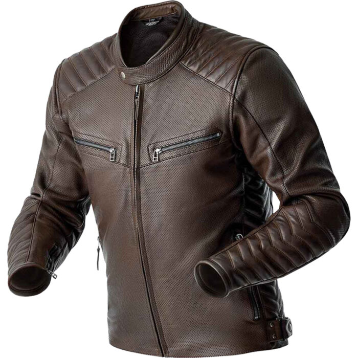 RST Roadster Air D3O Motorcycle Leather Jacket - Premium Perforated Vintage Brown