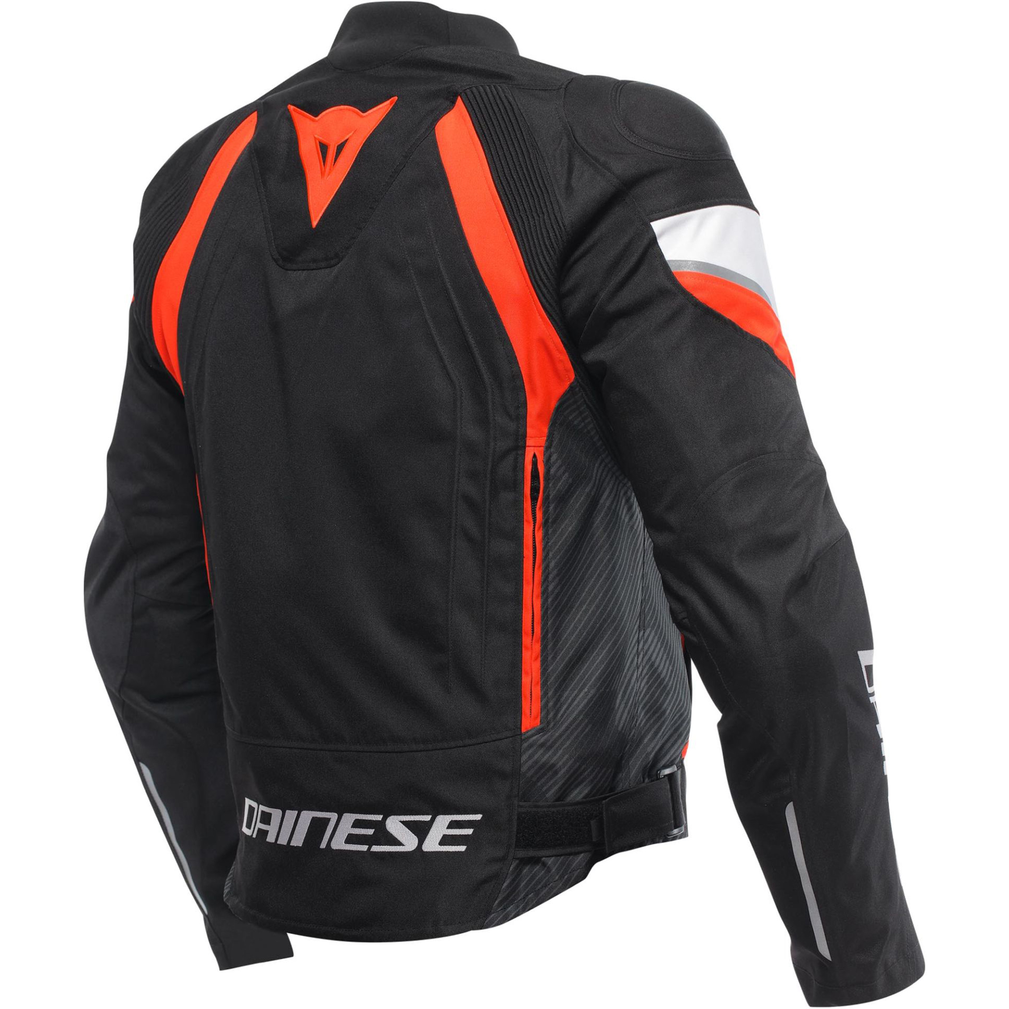 Dainese Avro 5 S26 Motorcycle Textile Jacket - Black, Fluo Red & White - Image 2