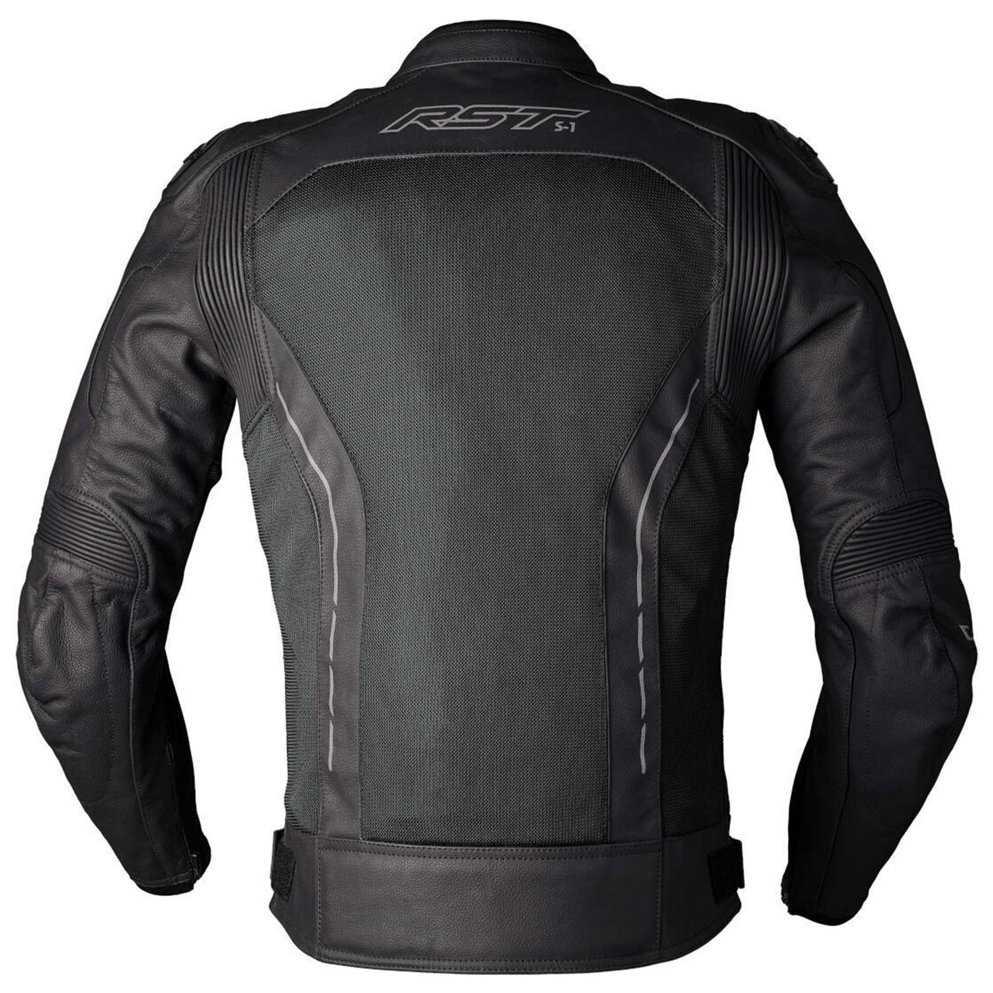 RST S-1 Mesh Motorcycle Leather Jacket - Stealth Black - Image 2