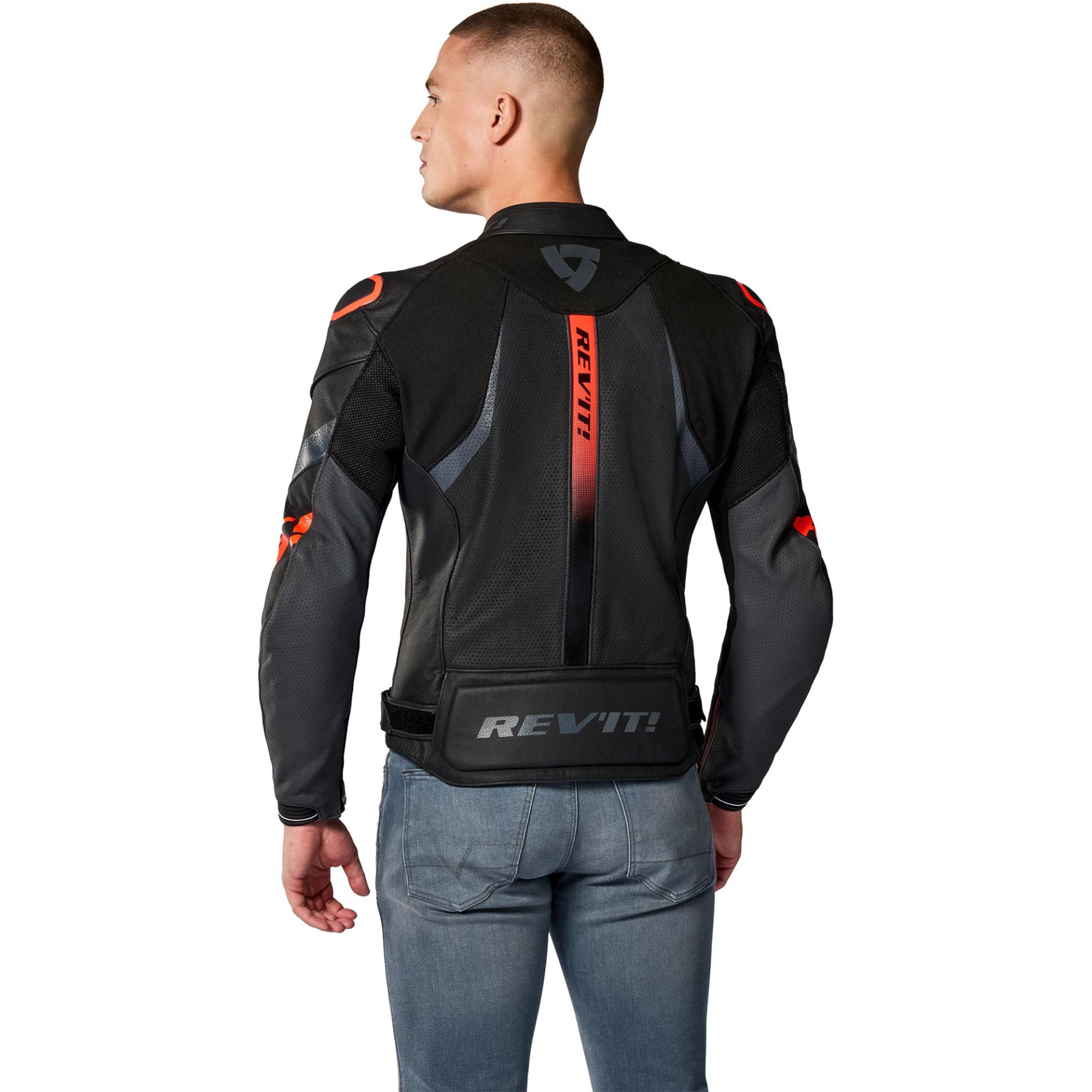 Revit Hyperspeed 3 Air Perforated Motorcycle Leather Jacket - Black & Neon Red Edition - Image 4