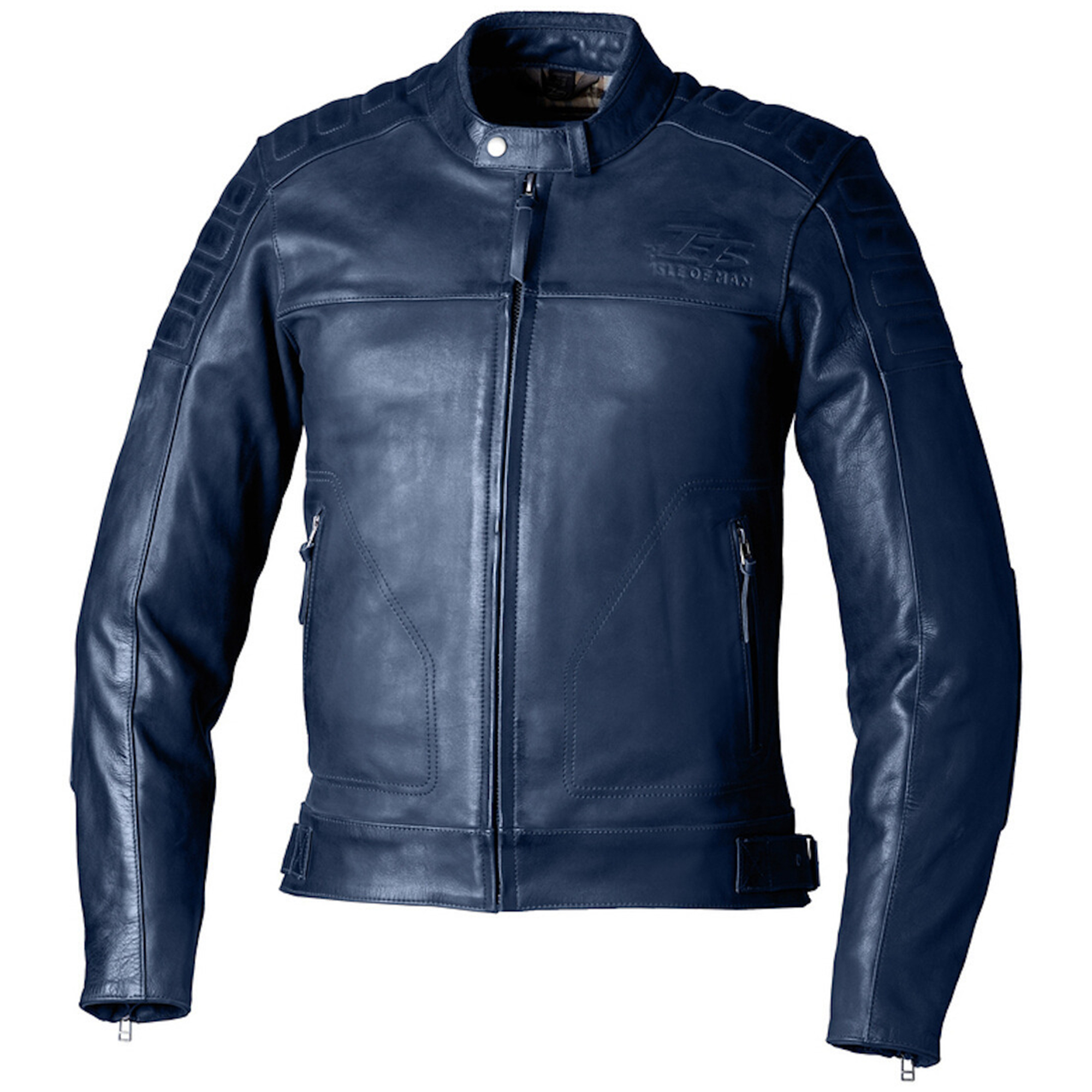 RST IOM TT Brandish 2 Motorcycle Leather Jacket - Premium Heritage Navy Blue