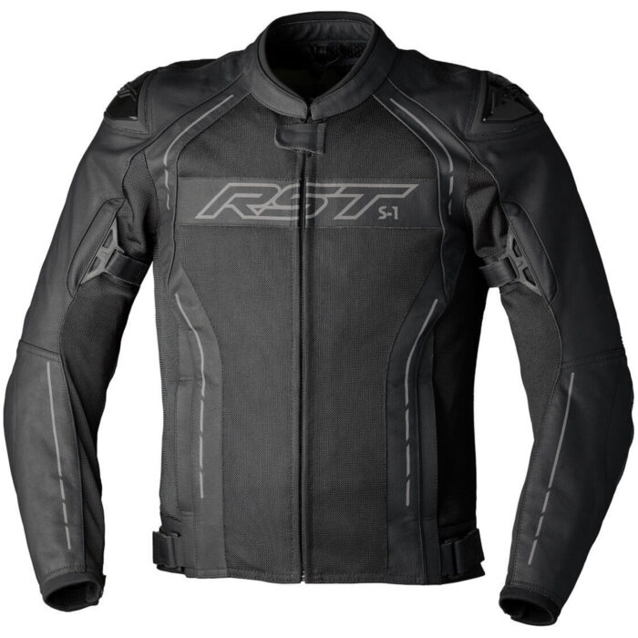 RST S-1 Mesh Motorcycle Leather Jacket - Stealth Black