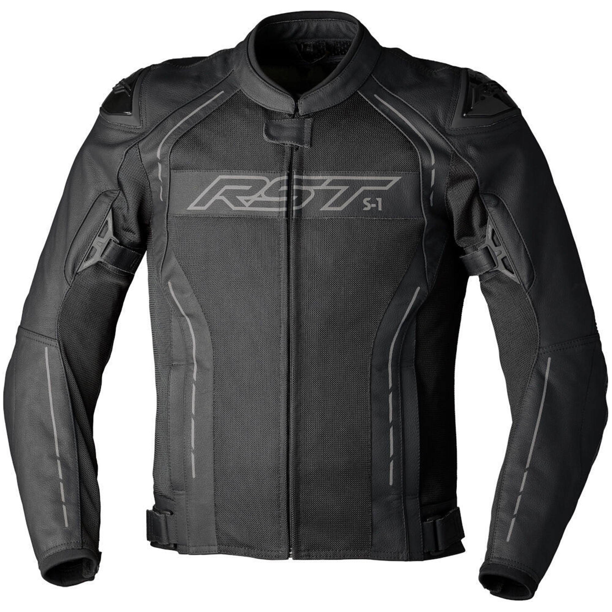 RST S-1 Mesh Motorcycle Leather Jacket - Stealth Black
