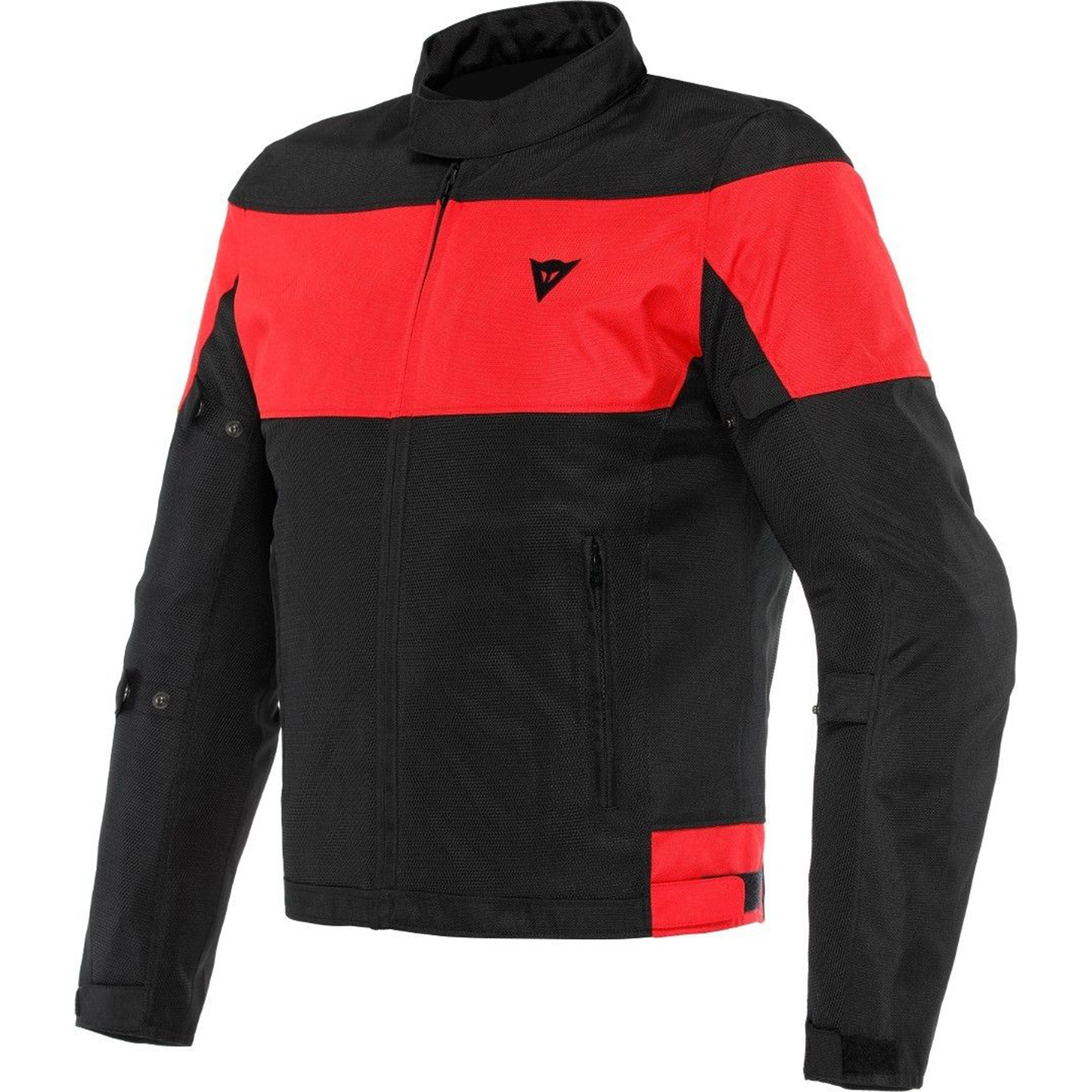 Dainese Elettrica Air Tex Motorcycle Textile Jacket - Black & Lava Red Sport