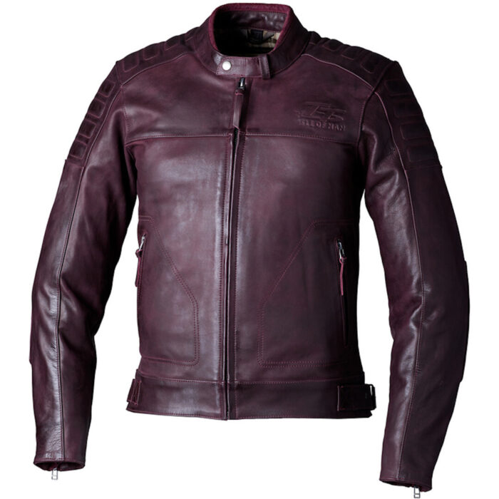 RST IOM TT Brandish 2 Motorcycle Leather Jacket - Premium Heritage Oxblood Burgundy