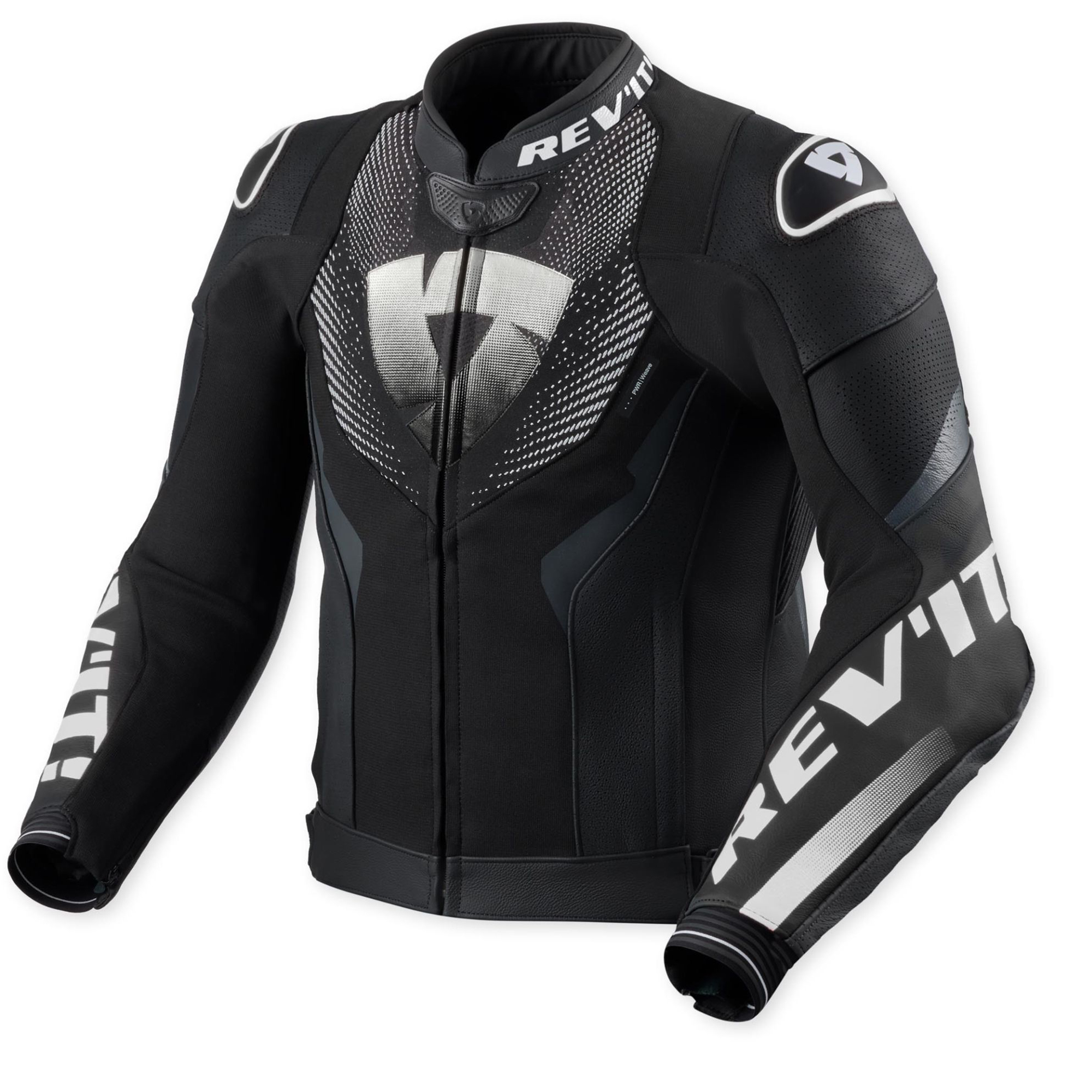 Revit Hyperspeed 3 Air Perforated Motorcycle Leather Jacket - Stealth Black & White Edition