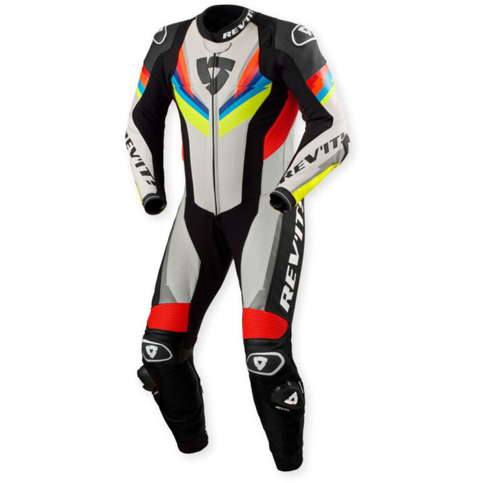 REV'IT! Quantum 3 Perforated One-Piece Motorcycle Leather Suit - Apex Multi-Color Edition