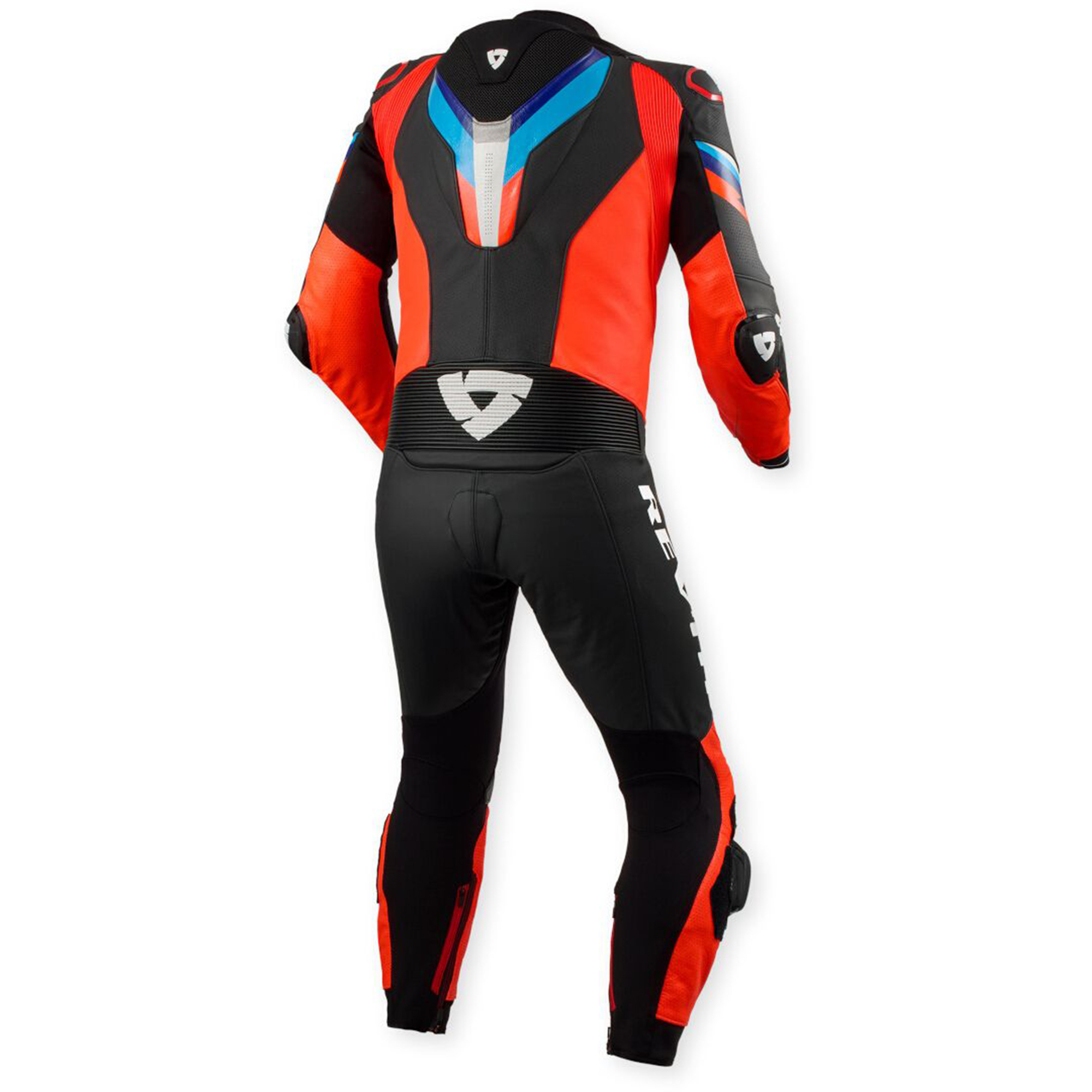 REV'IT! Quantum 3 Perforated One-Piece Motorcycle Leather Suit - Apex Red & Blue Edition - Image 2