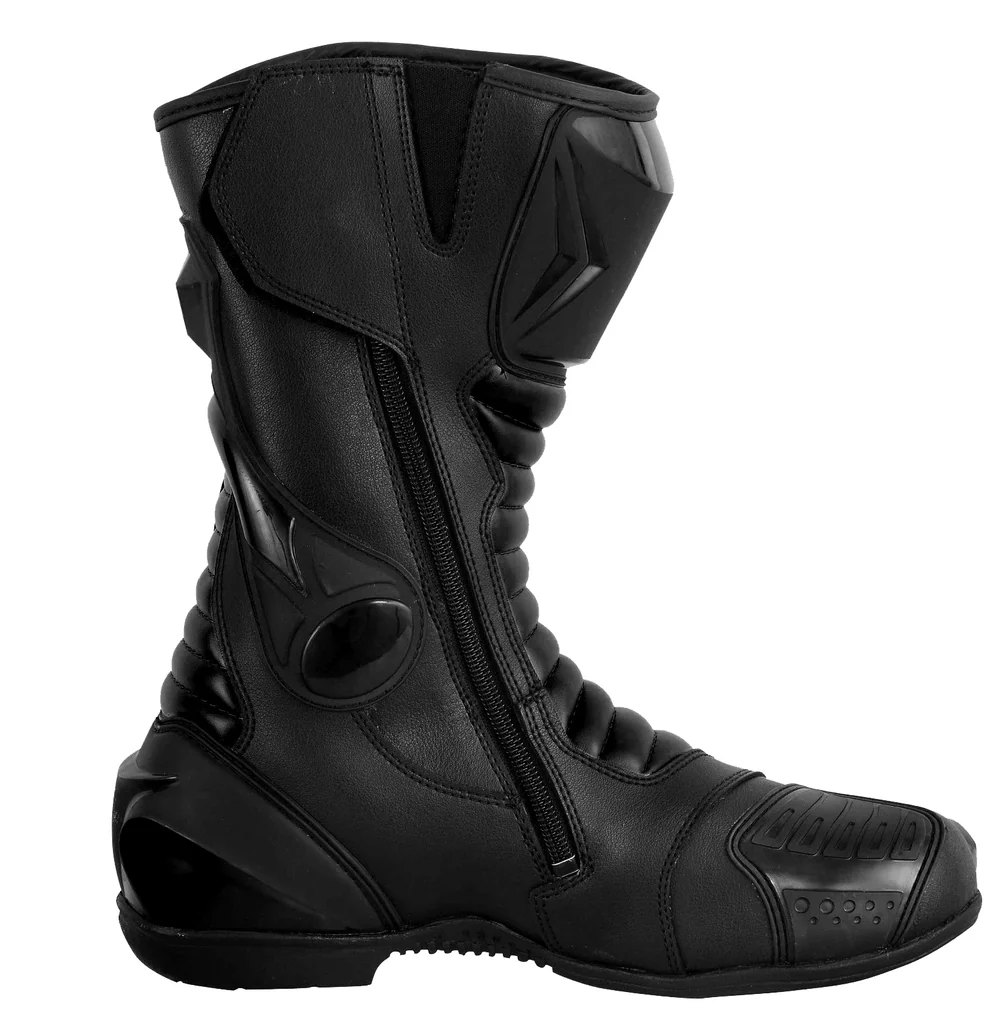 Advance Performance Leather Motorcycle Racing Boots – All-Black Edition - Image 2