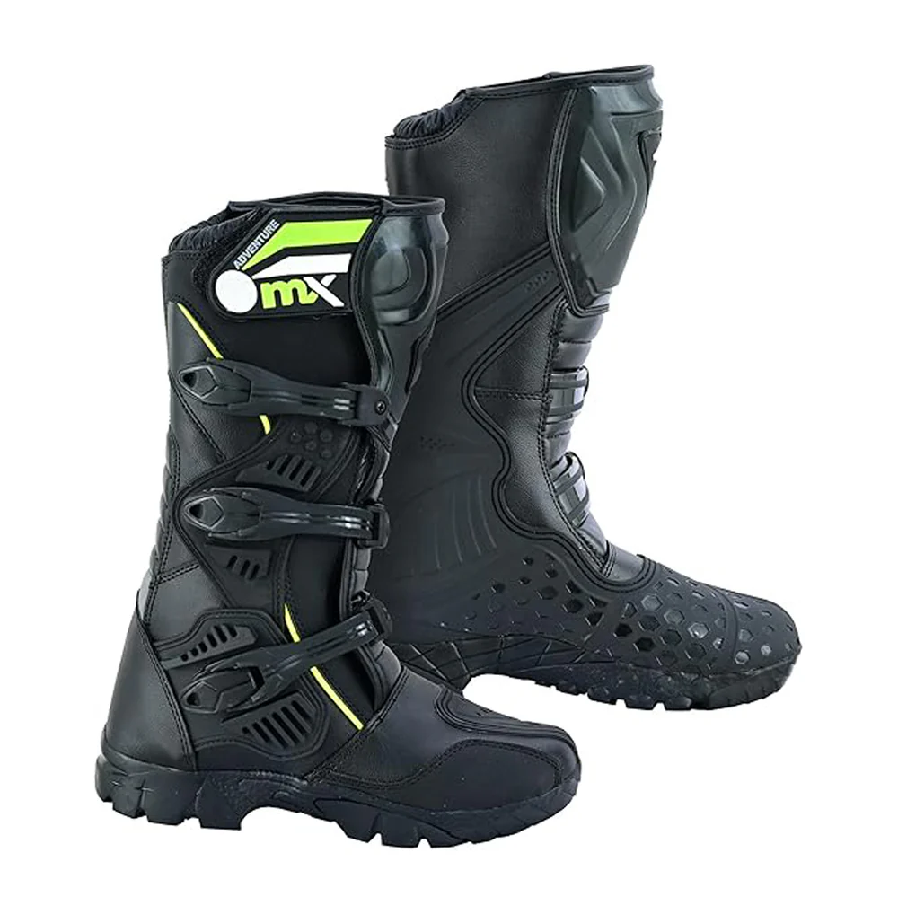 OMX Adventure Motocross Dirt Bike Boots – Black & Neon Edition