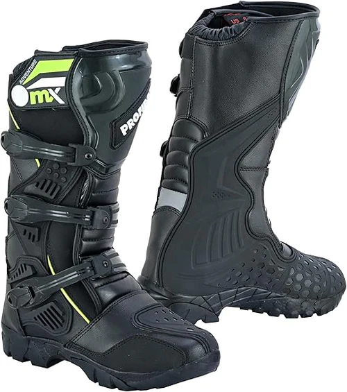 OMX Adventure Motocross Dirt Bike Boots – Black & Neon Edition - Image 2