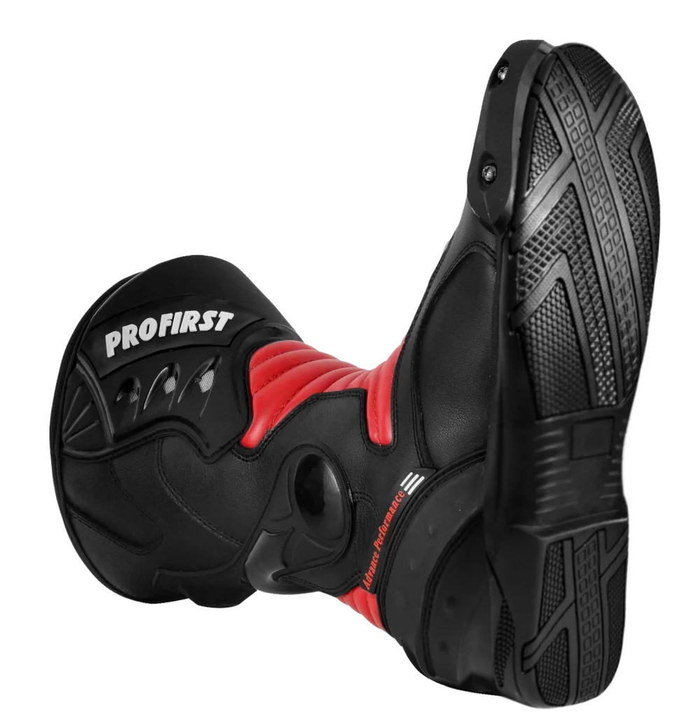 Advance Performance Leather Motorcycle Racing Boots – Black & Red Edition - Image 2