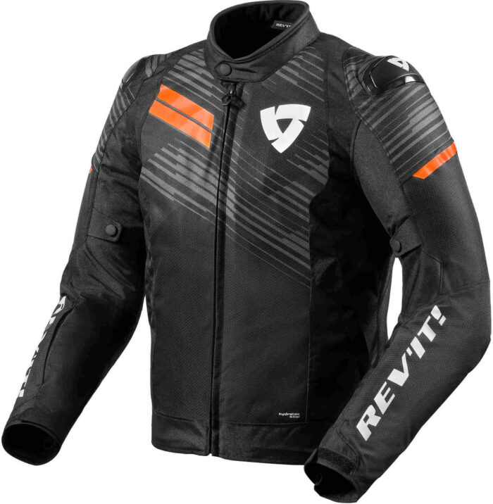 REV'IT! Apex H2O Men's Motorcycle Waterproof Textile Jacket - Black / Neon Orange / Grey