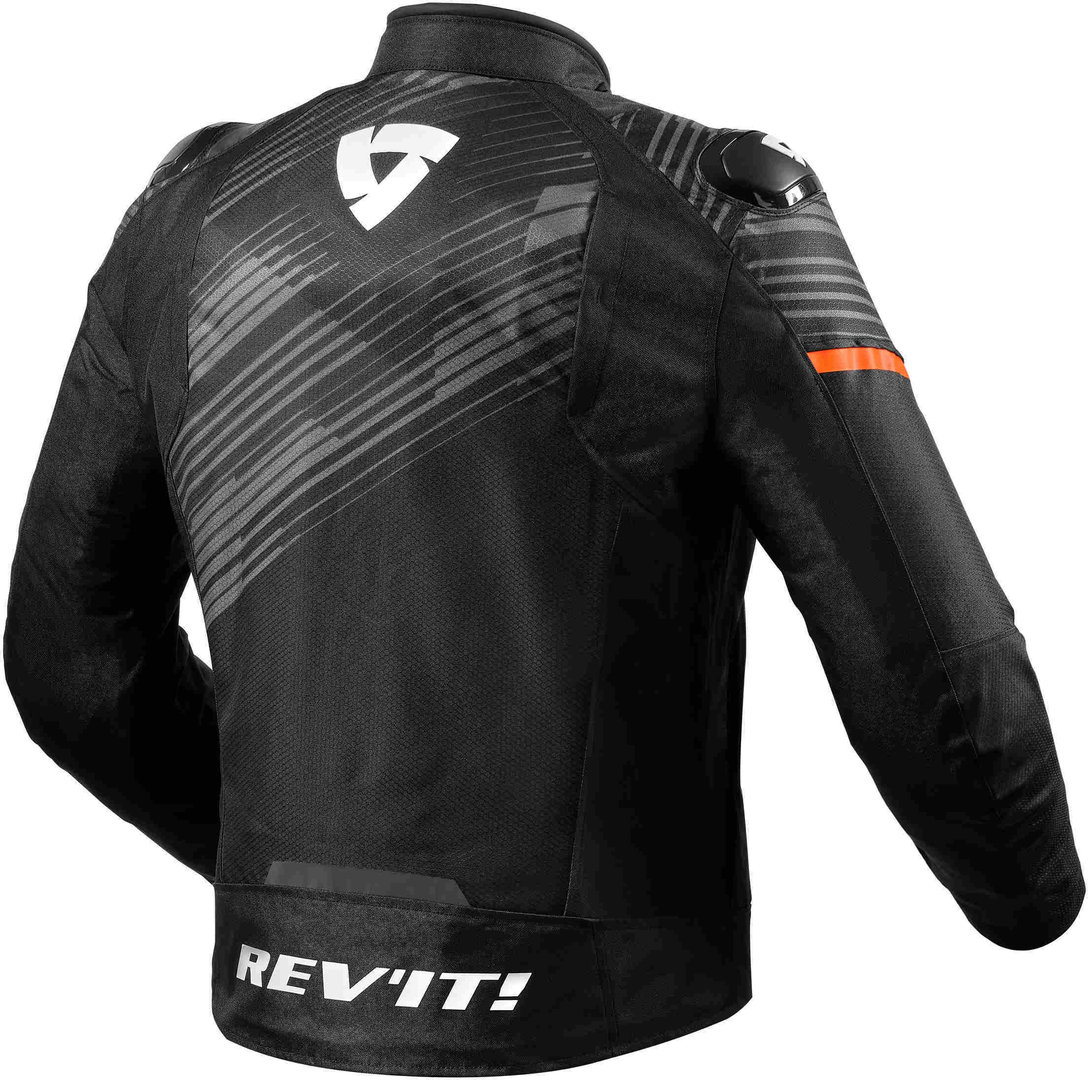 REV'IT! Apex H2O Men's Motorcycle Waterproof Textile Jacket - Black / Neon Orange / Grey - Image 2