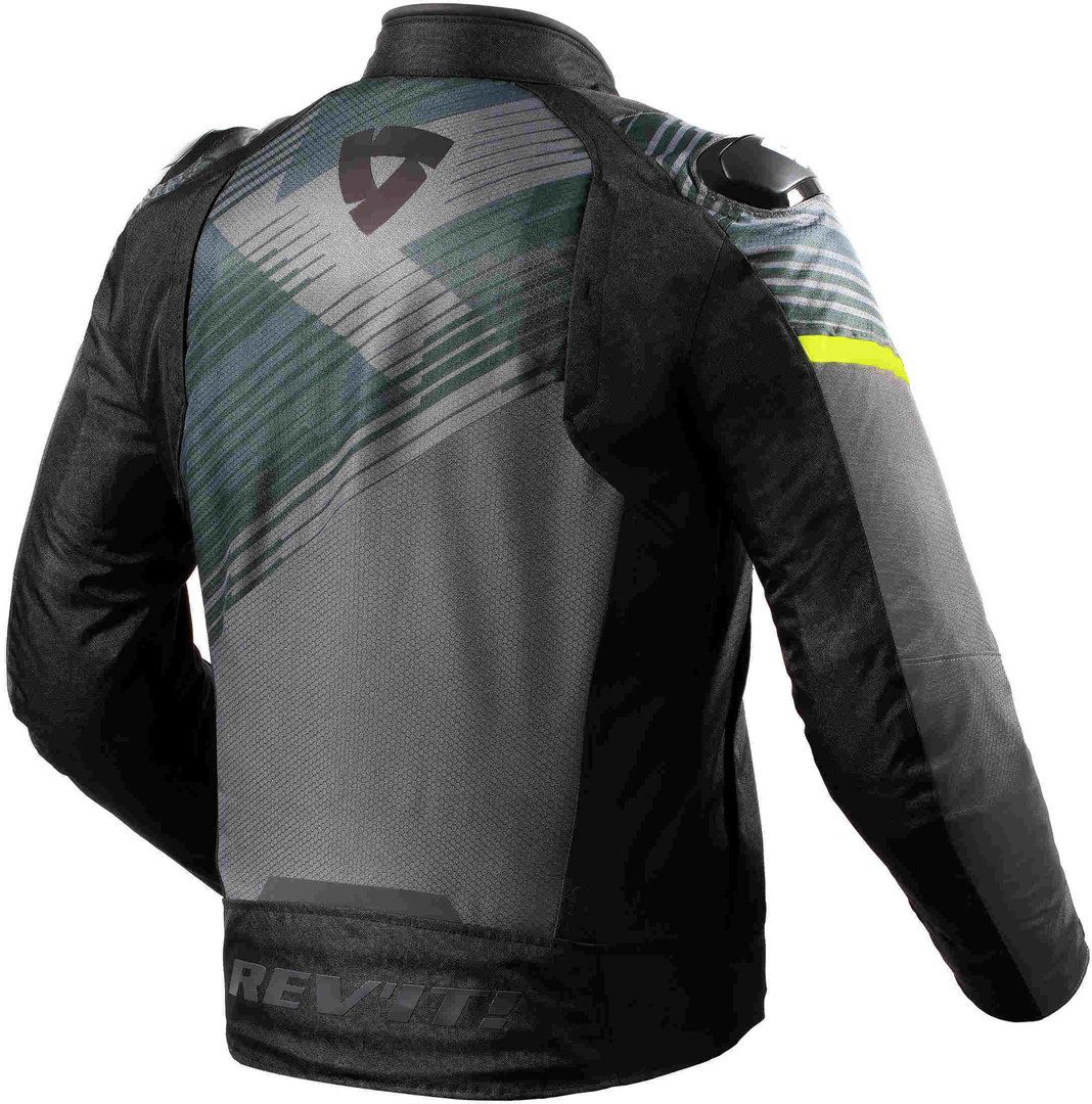 REV'IT! Apex H2O Men's Motorcycle Waterproof Textile Jacket - Dark Grey / Black / Neon Yellow - Image 2