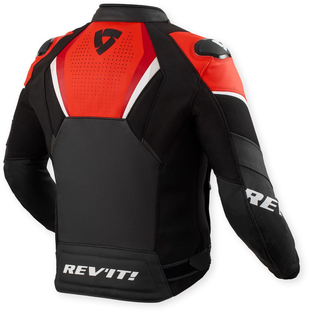 Revit Automate Perforated Motorcycle Leather Jacket - Black, Red & White Edition - Image 2