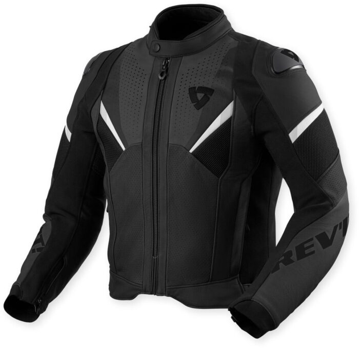 Revit Automate Perforated Motorcycle Leather Jacket - Stealth Black Edition