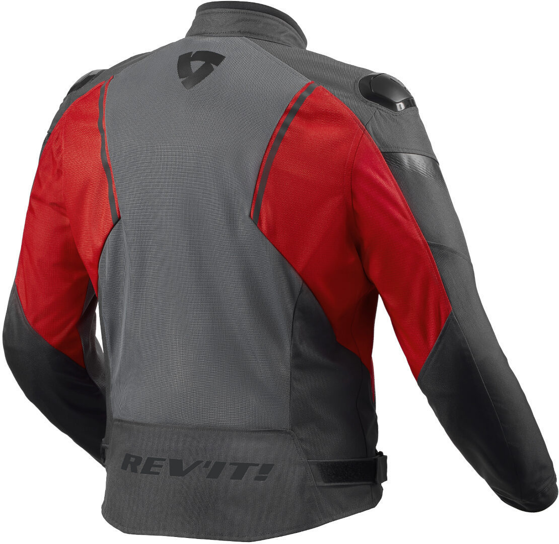 REV'IT! Control Air H2O Men's Motorcycle Waterproof Textile Jacket - Grey/Red - Image 2