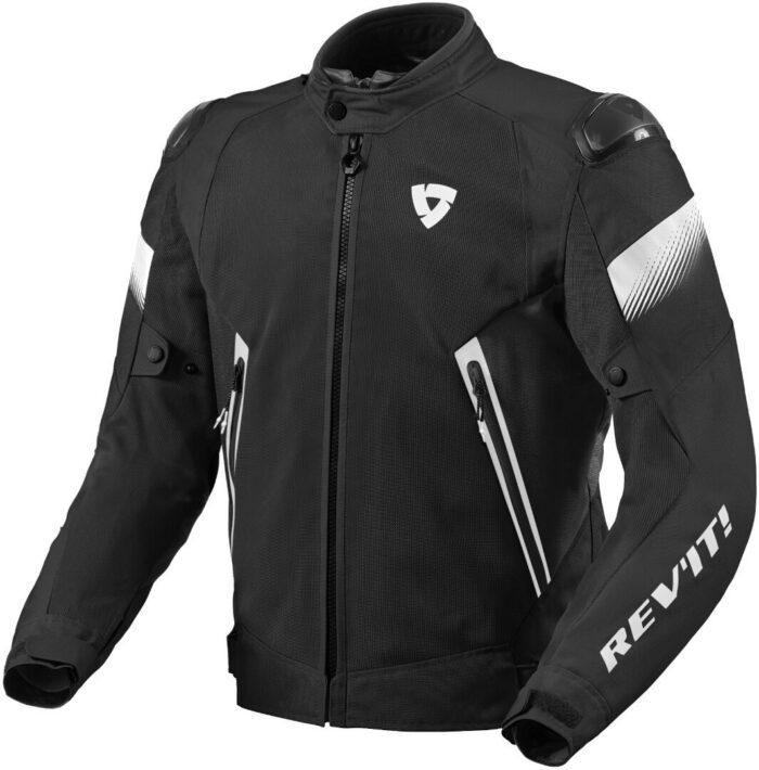 REV'IT! Control Air H2O Men's Motorcycle Waterproof Textile Jacket - Black/White