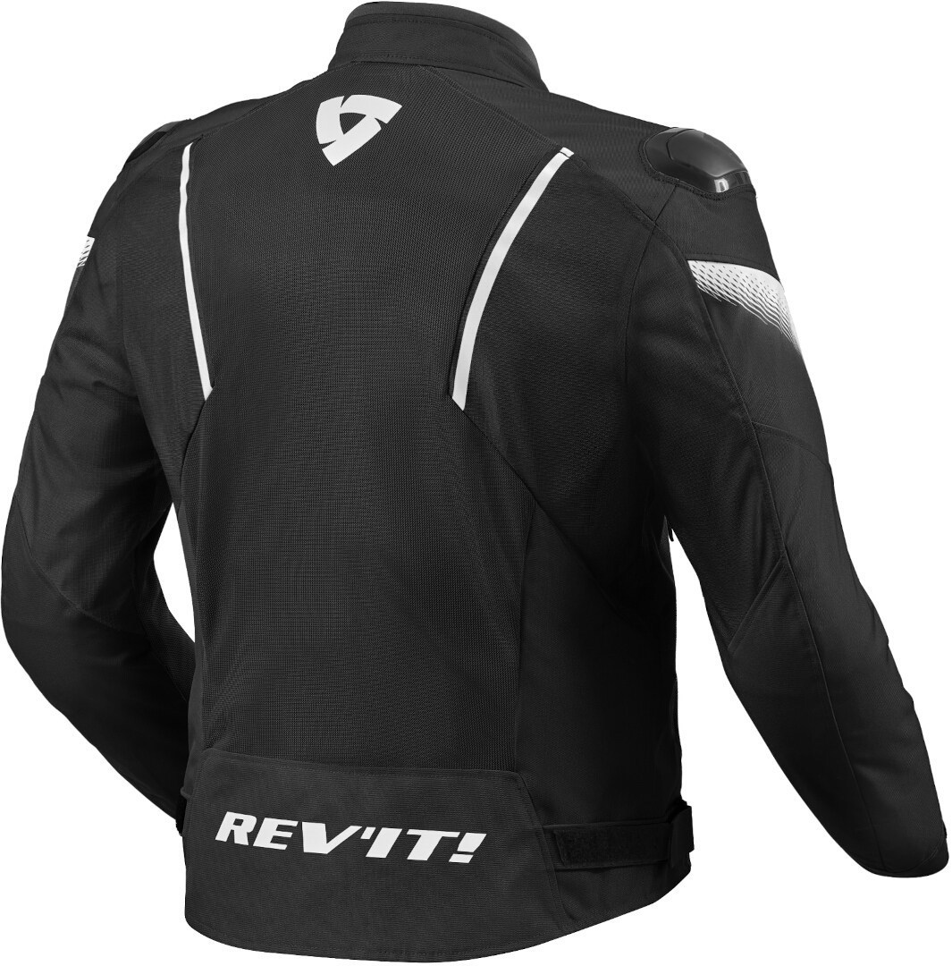 REV'IT! Control Air H2O Men's Motorcycle Waterproof Textile Jacket - Black/White - Image 2