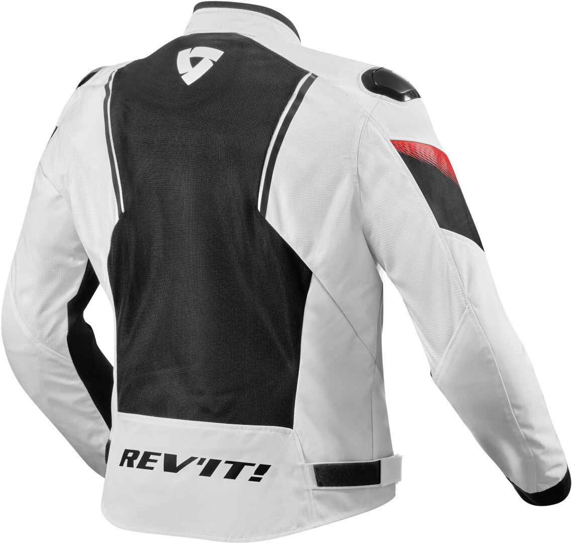 REV'IT! Control Air H2O Men's Motorcycle Waterproof Textile Jacket - White/Black/Red - Image 2