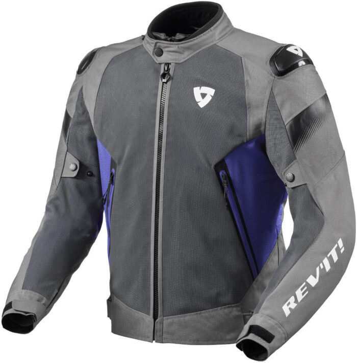 REV'IT! Control Air H2O Men's Motorcycle Waterproof Textile Jacket - Grey/Blue