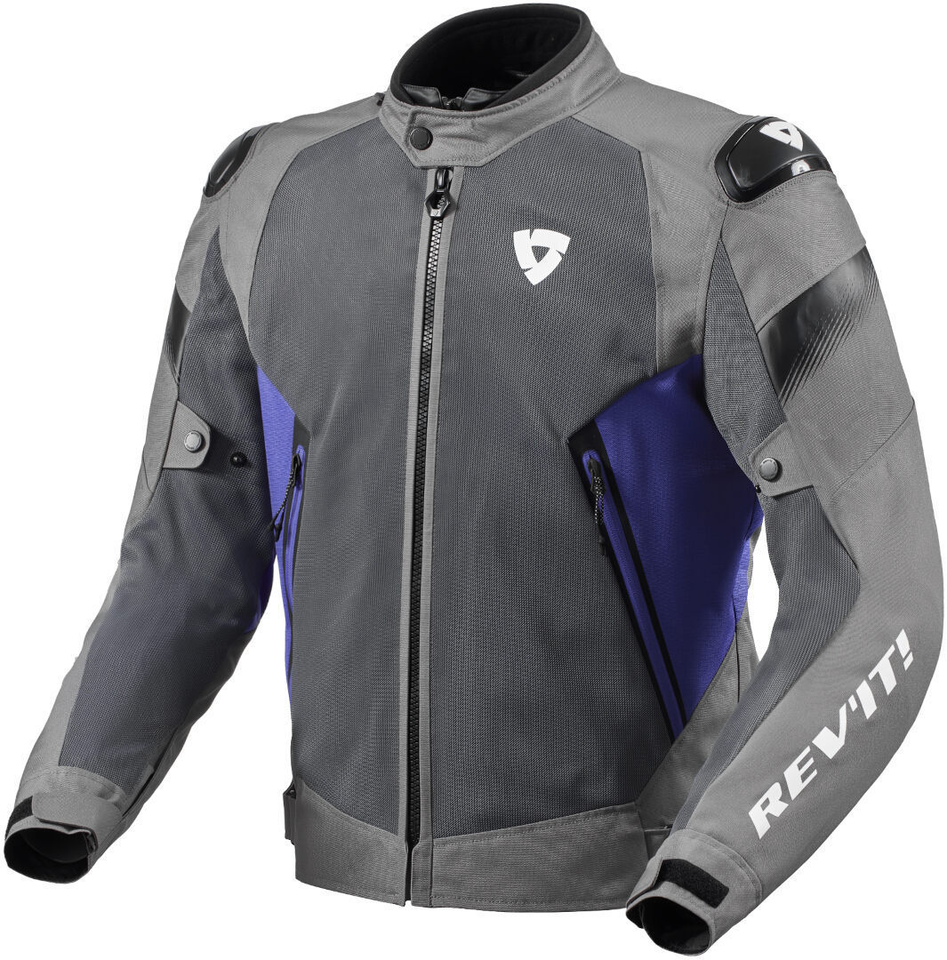 REV'IT! Control Air H2O Men's Motorcycle Waterproof Textile Jacket - Grey/Blue