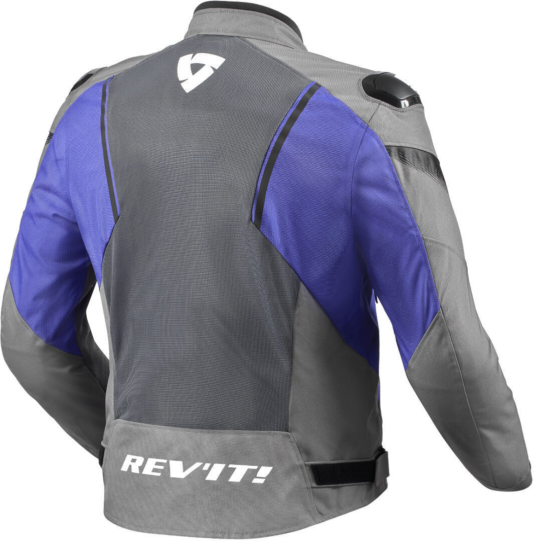 REV'IT! Control Air H2O Men's Motorcycle Waterproof Textile Jacket - Grey/Blue - Image 2