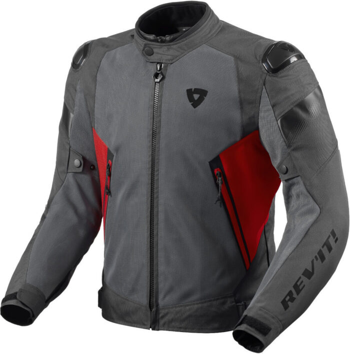 REV'IT! Control Air H2O Men's Motorcycle Waterproof Textile Jacket - Grey/Red