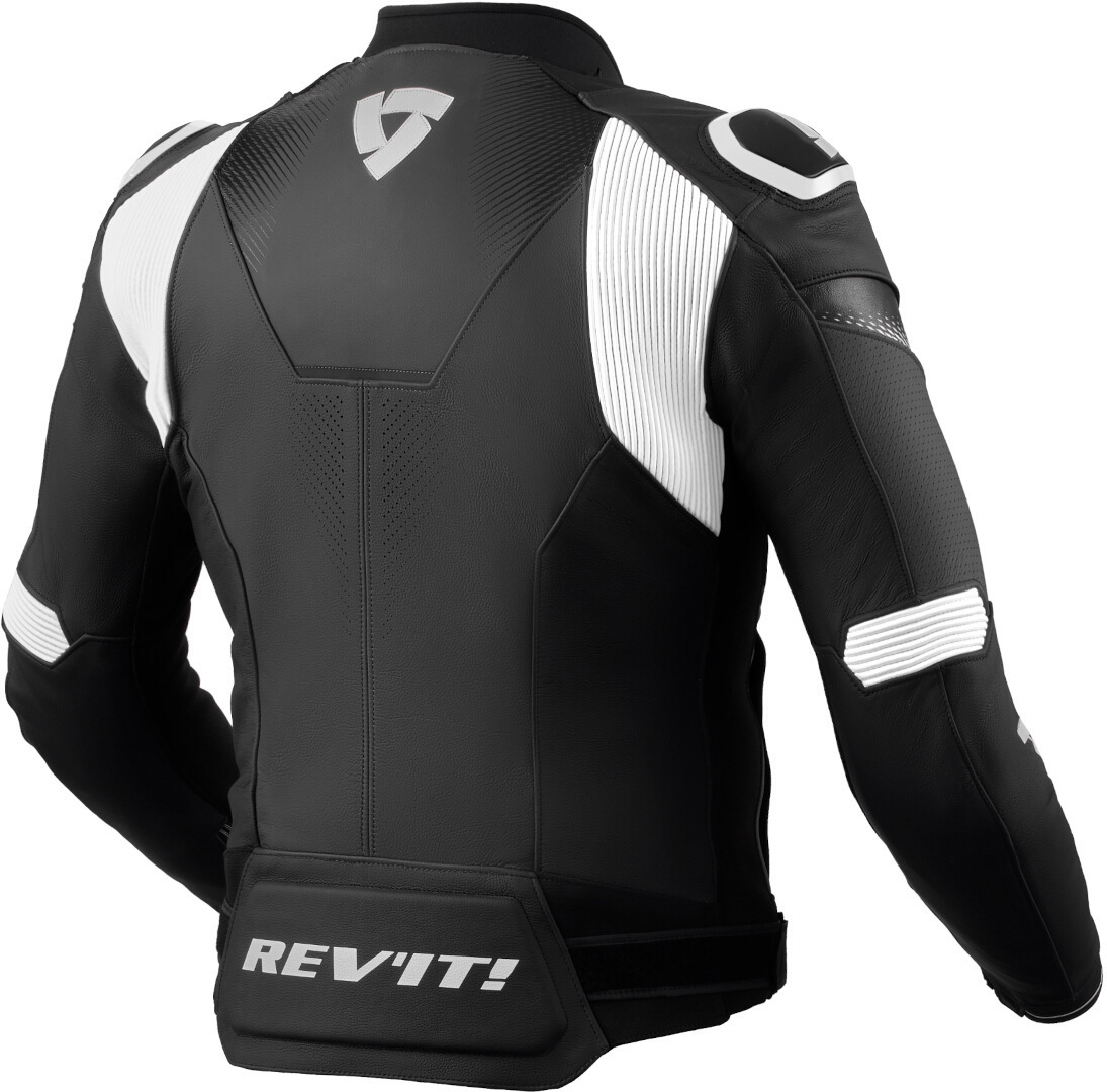Revit Control Perforated Motorcycle Leather Jacket - Black & White Edition - Image 2